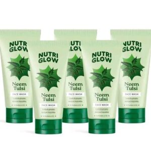 Nutriglow Set of 5 Neem & Tulsi Face Wash, Helps Control Pimples & Removes Impurities (65ml each)