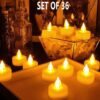 X Pulse Acrylic Led Tea Light Candle For Home Decoration 36 Piece, Yellow,