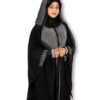 Stylish Farasha Abaya Burqa with Heavy Diamond Neckline: Soft Nida Fabric Perfection (Black)