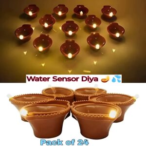 LED Water Sensor Diya – Pack of 24 (Festive Multipurpose Decoration)