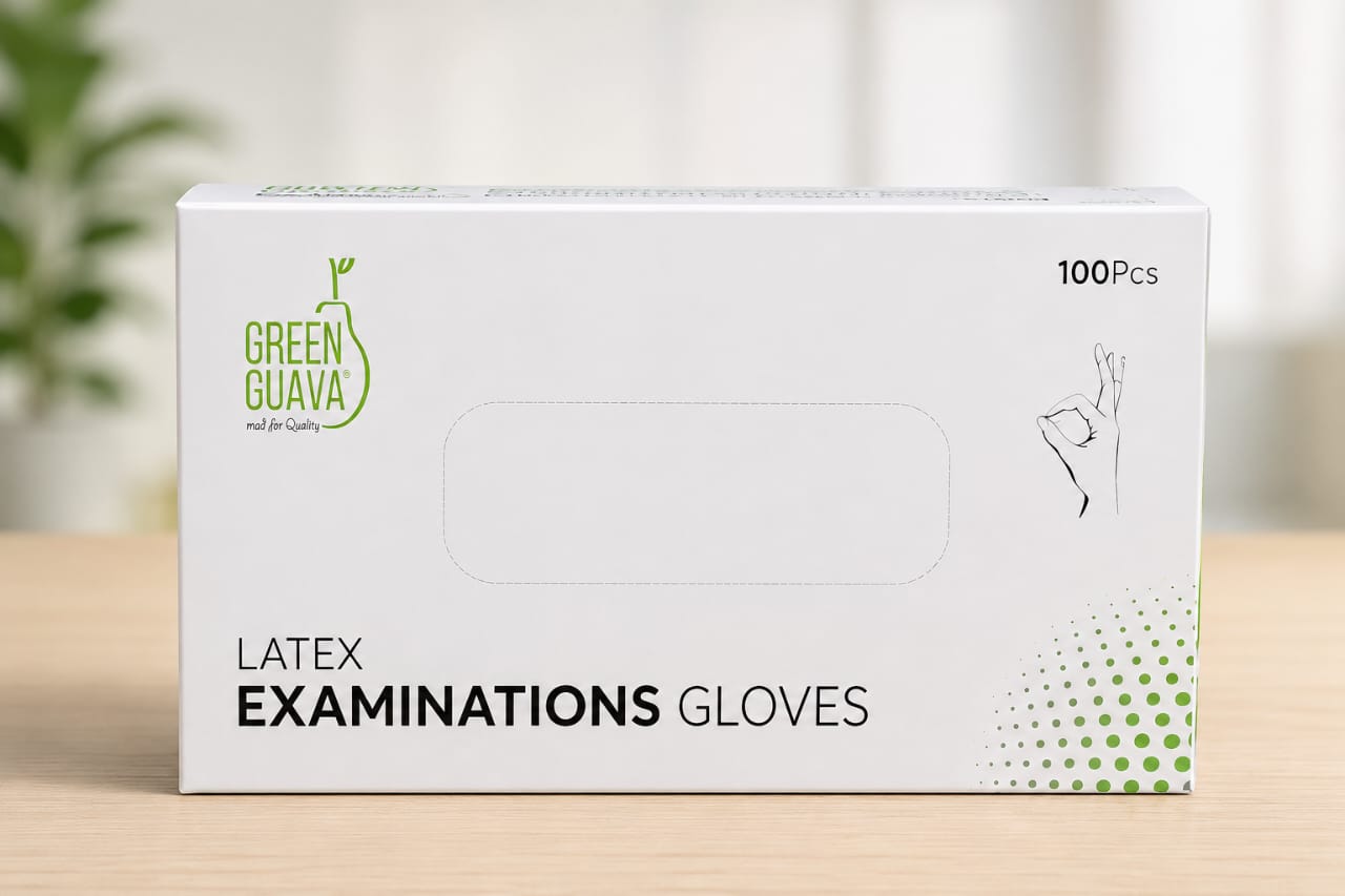 Green Guava Latex Powdered Disposable Gloves Pack of 100 50 Pair - Image 2