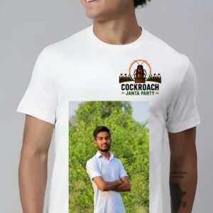 Customise Your Photo with Cockroach Janta Party Logo T-Shirt | Personalized Printed T-Shirt | Unisex Casual Wear