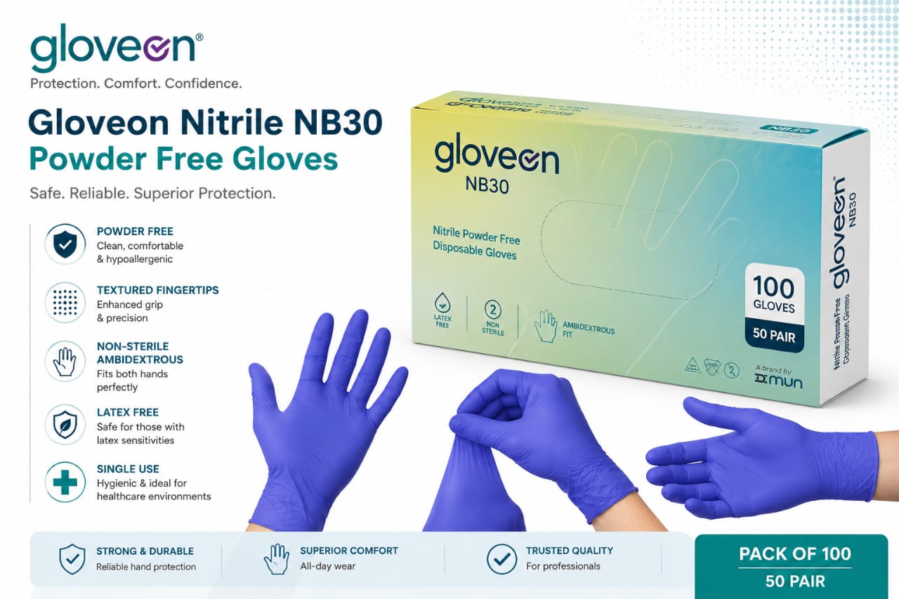 Gloveon Nitrile NB30 Powder Free Gloves (Pack of 100) - Image 9