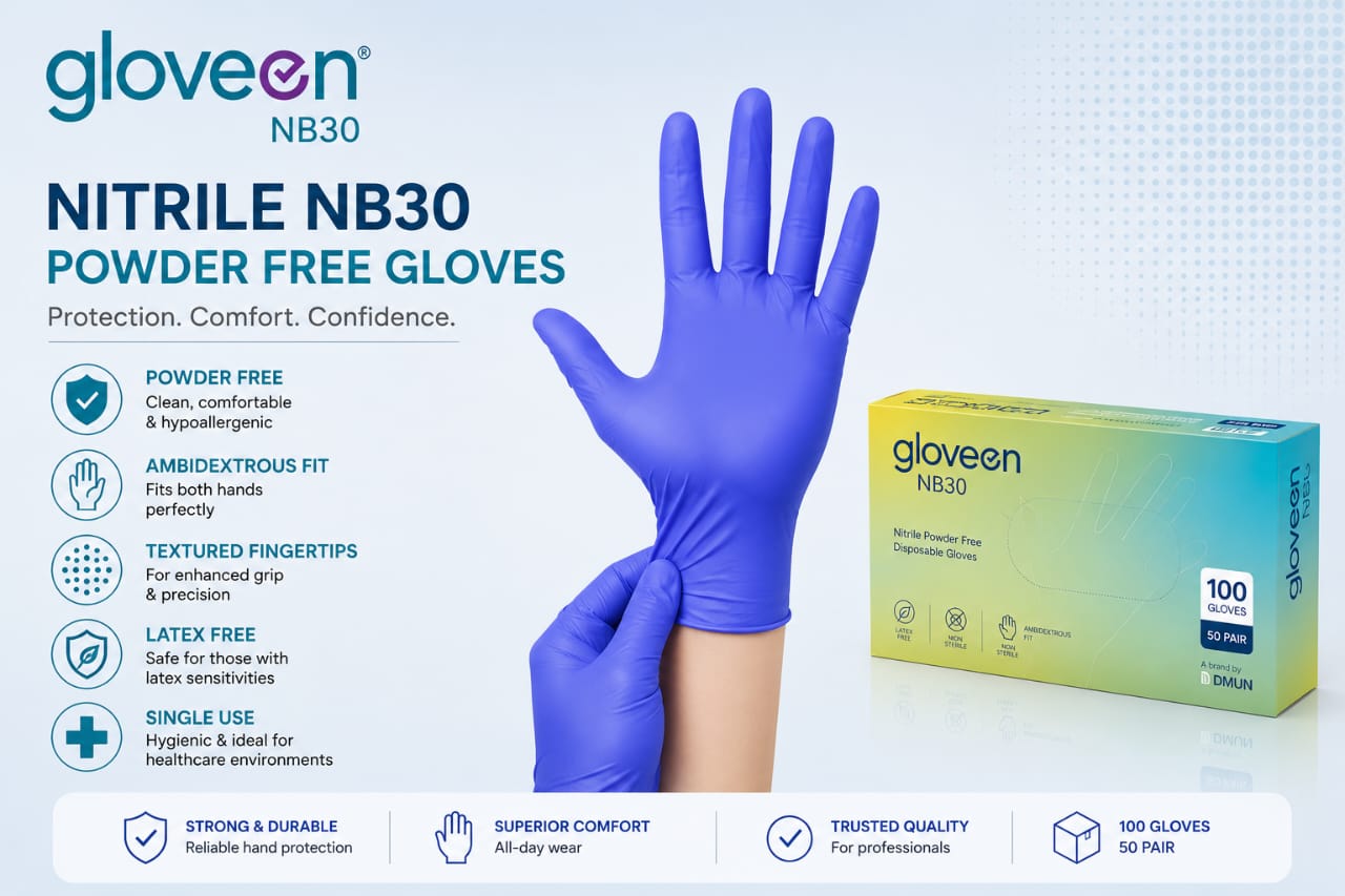 Gloveon Nitrile NB30 Powder Free Gloves (Pack of 100) - Image 5