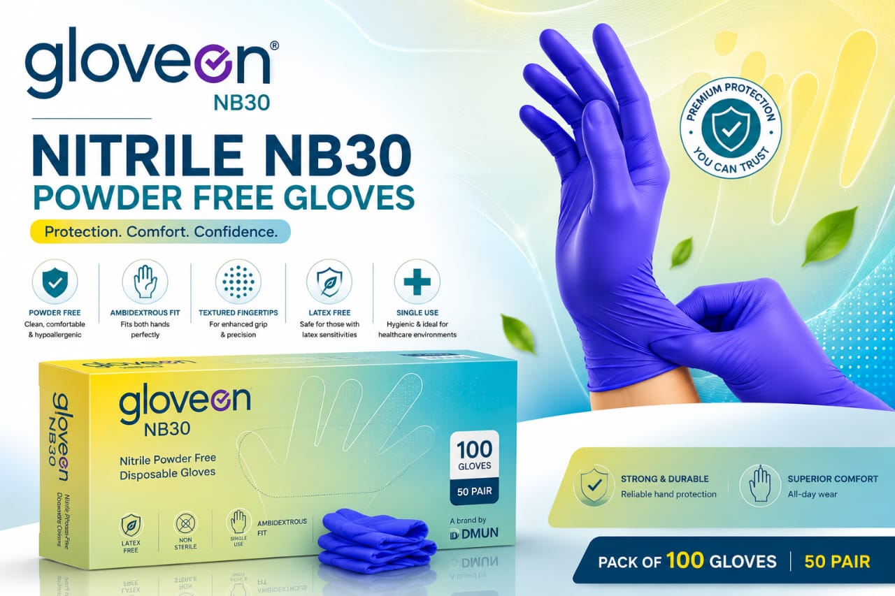 Gloveon Nitrile NB30 Powder Free Gloves (Pack of 100) - Image 8
