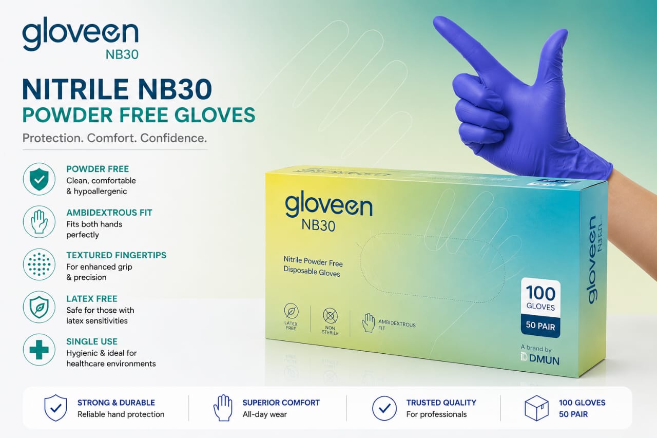 Gloveon Nitrile NB30 Powder Free Gloves (Pack of 100)