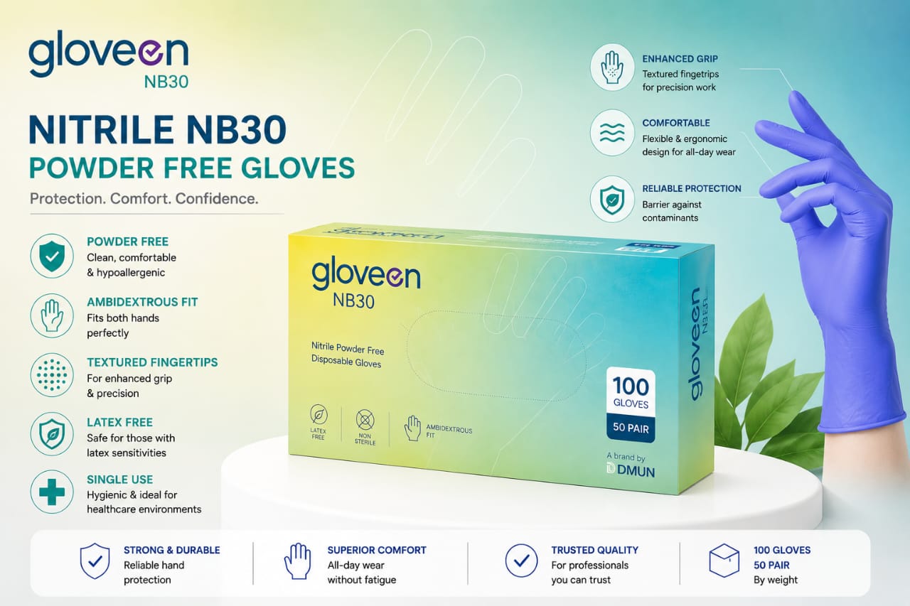 Gloveon Nitrile NB30 Powder Free Gloves (Pack of 100) - Image 10
